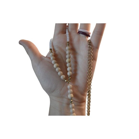 New Boho Tassel Necklace & Earrings Set With Natural Stone Accents - Picture 6 of 12